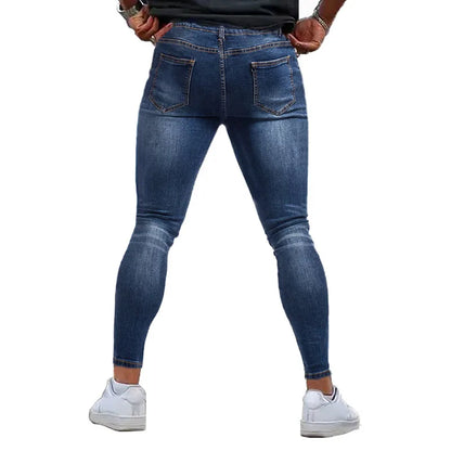Mens Skinny Brushed Jeans Design Classic Denim Trousers Casual Daily For Office Parties Male Denim Pants Men