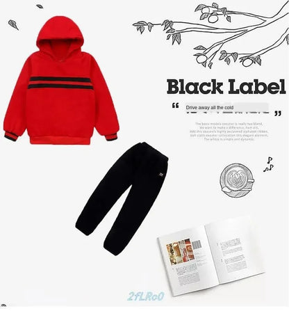 Boy Girls Fall Winter Thick Warm Clothing Set 3 Pcs Sweatshirt +Pants+Vest Cartoon Outfits Children Tracksuit School Uniform