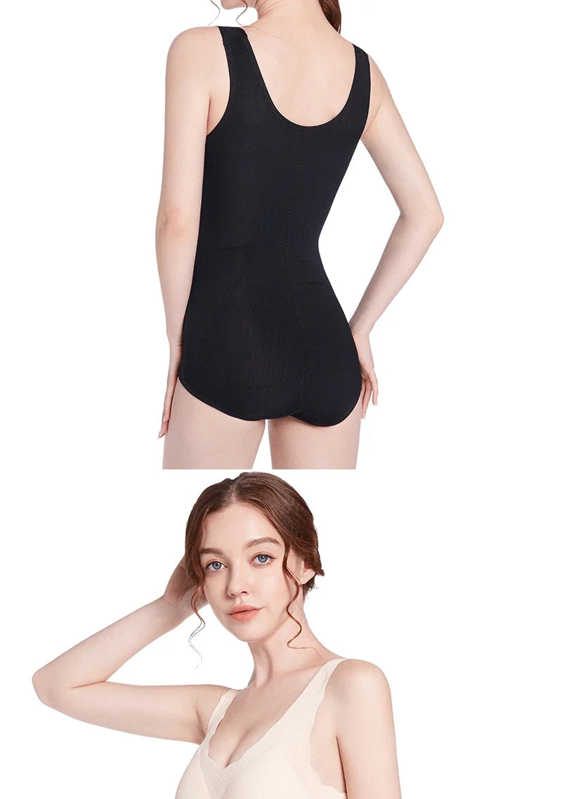 Warm Shapewear Bodysuit Women Winter Thick Thermal Abdominal Compression Body Shaper Bodysuit with bras