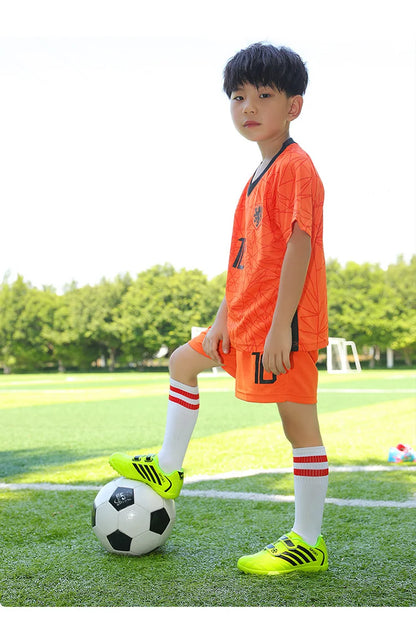 Green Children Turf Soccer Shoes Cheap Football Cleats Training Football Boots Kids Futsal Shoes Sneaker for Boy botas de fútbol