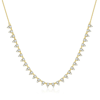 2mm/3mm D Color Moissanite Tennis Necklace s925 Sterling Silver 18inch Chain, Wedding Necklaces for Women Fine Jewelry