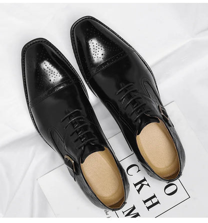 Men's Big Size Leather Shoes Spring Autumn Formal Business Office Wedding Dress Shoes for Man New Designer Business Shoe Man
