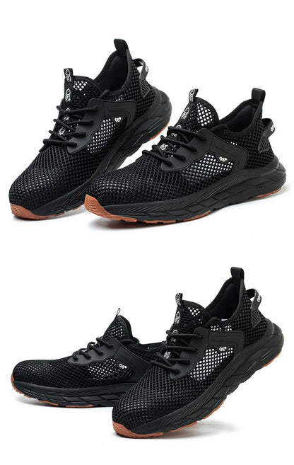 Fashion 2025 New Summer Breathable Safety Work Shoes Sneakers Comfortable Steel Toe Anti Puncture Indestructible Men Boots
