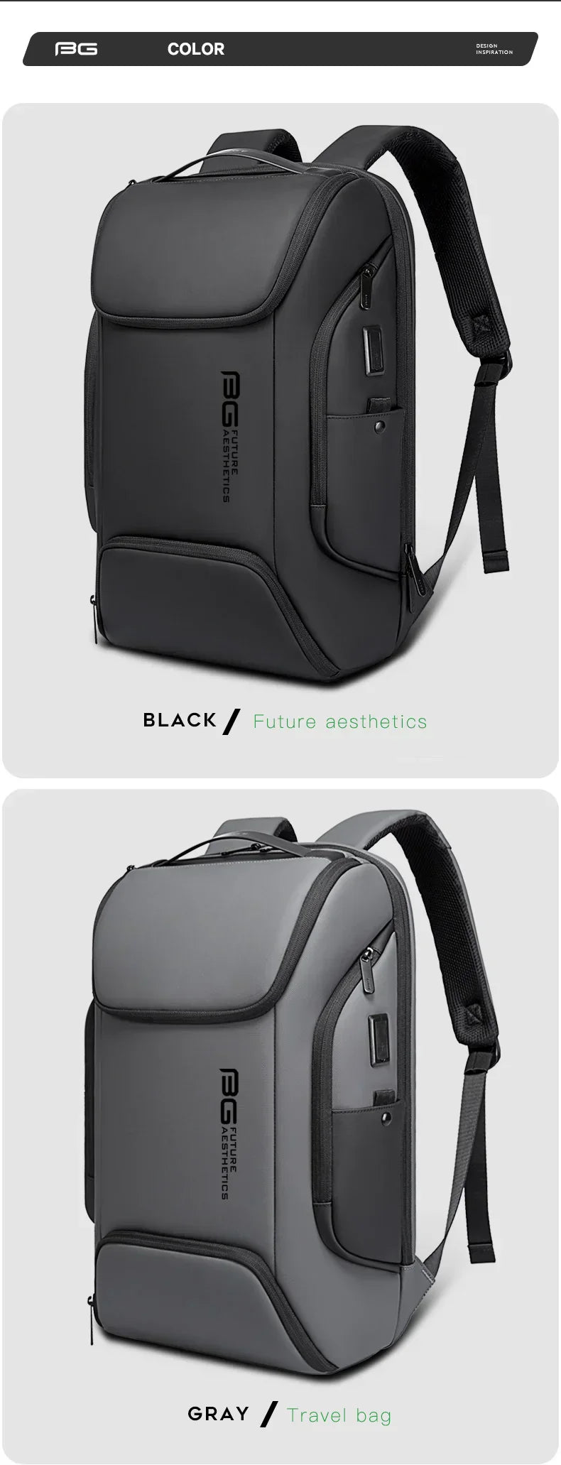 Business USB Charging Smart Backpacks Fits 15.6 Inch Laptop Commute Backpack WaterProof Carry On Bag for Men Travel Bags
