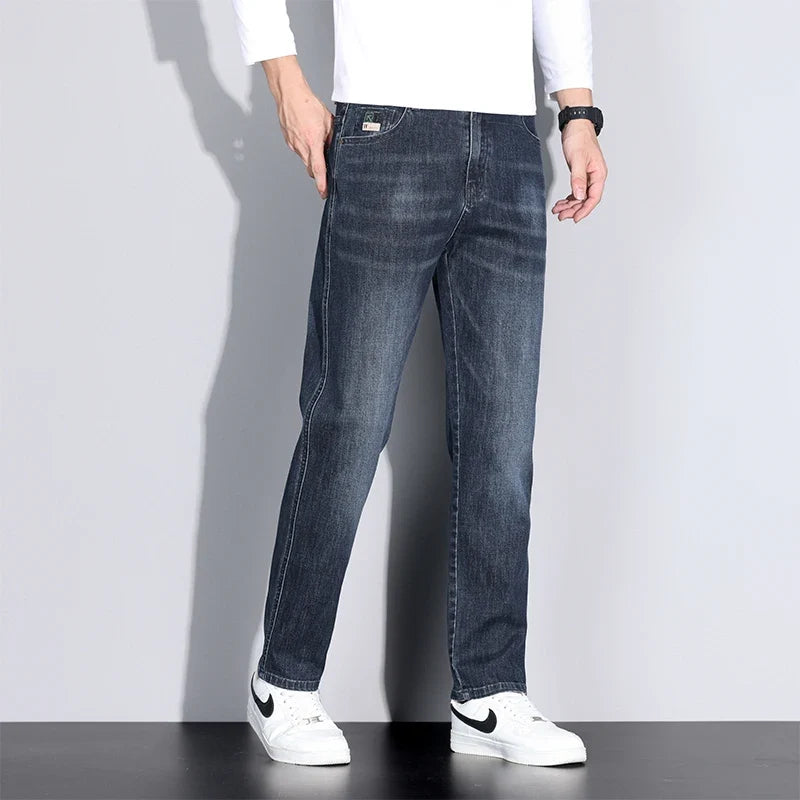 Big Tall Clothes Men's Jeans Extral Long Leg Length Straight Denim Pant Male Lengthened Trouser Slim Thin 190cm 200 Cm 120cm 110