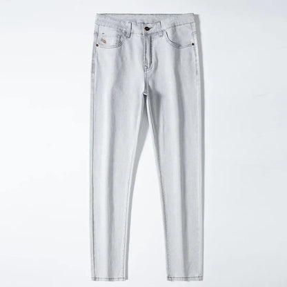 2023 y2k streetwear Spring Summer  Youthful Vitality Men's Fit Straight Thin Denim Jeans Lightweight Cotton Stretch Trousers