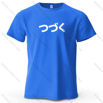 Japanese Character Printed Men's T-Shirt 100% Cotton Oversized Cultural Graphic Tees for Women Tops Tees Casual Streetwear