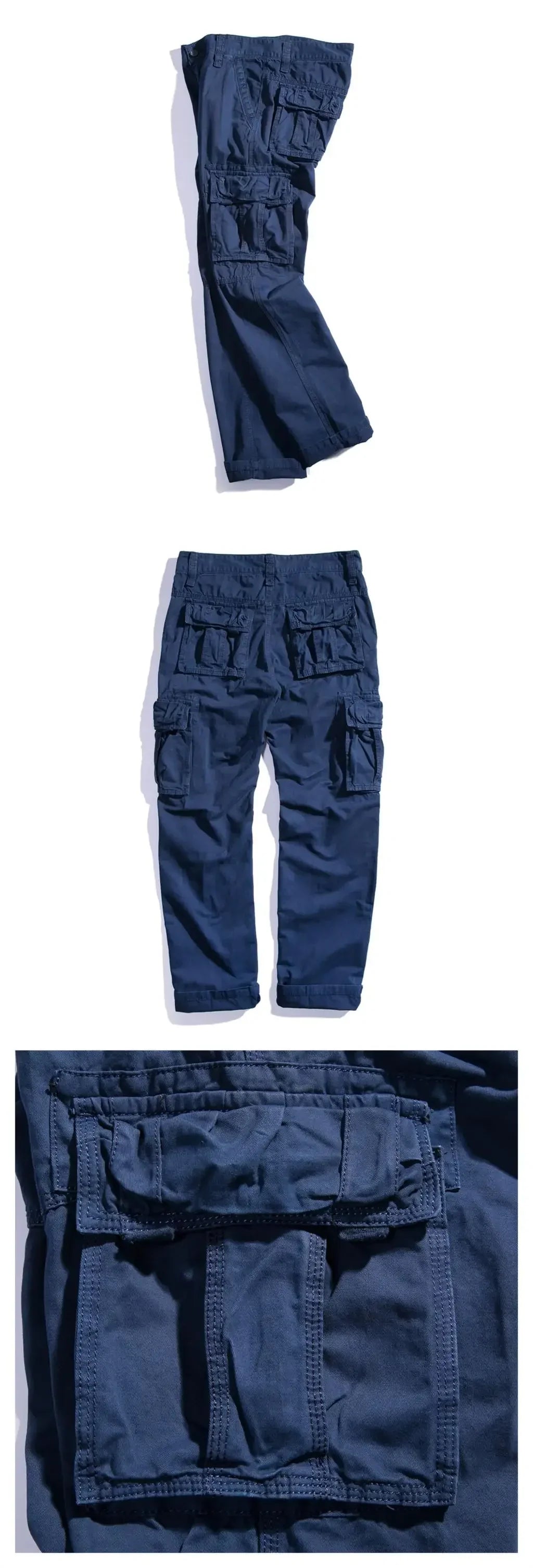 Casual Pants Men Straight Leg Cotton Cargo Trouser Male Multi Pocket Work Fishing Wear Military Style Summer Spring Khaki Black