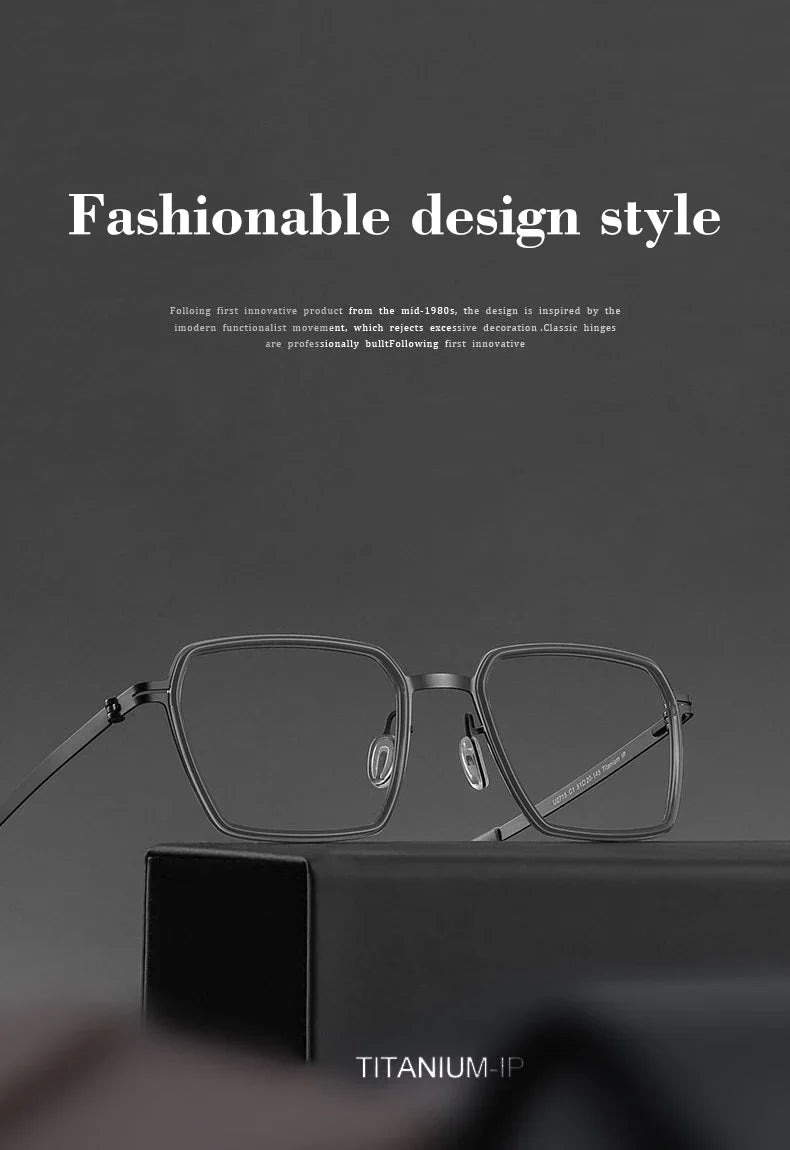 Simple Geometric Polygon Fashion Pure Titanium Vintage Design Blue Light Protection Glasses Customizable Prescription 2715