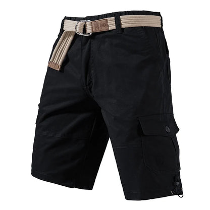 Mens Casual Cotton Shorts Hiking Cargo Shorts Relaxed Fit Streetwear Running Shorts Elastic Waist Short