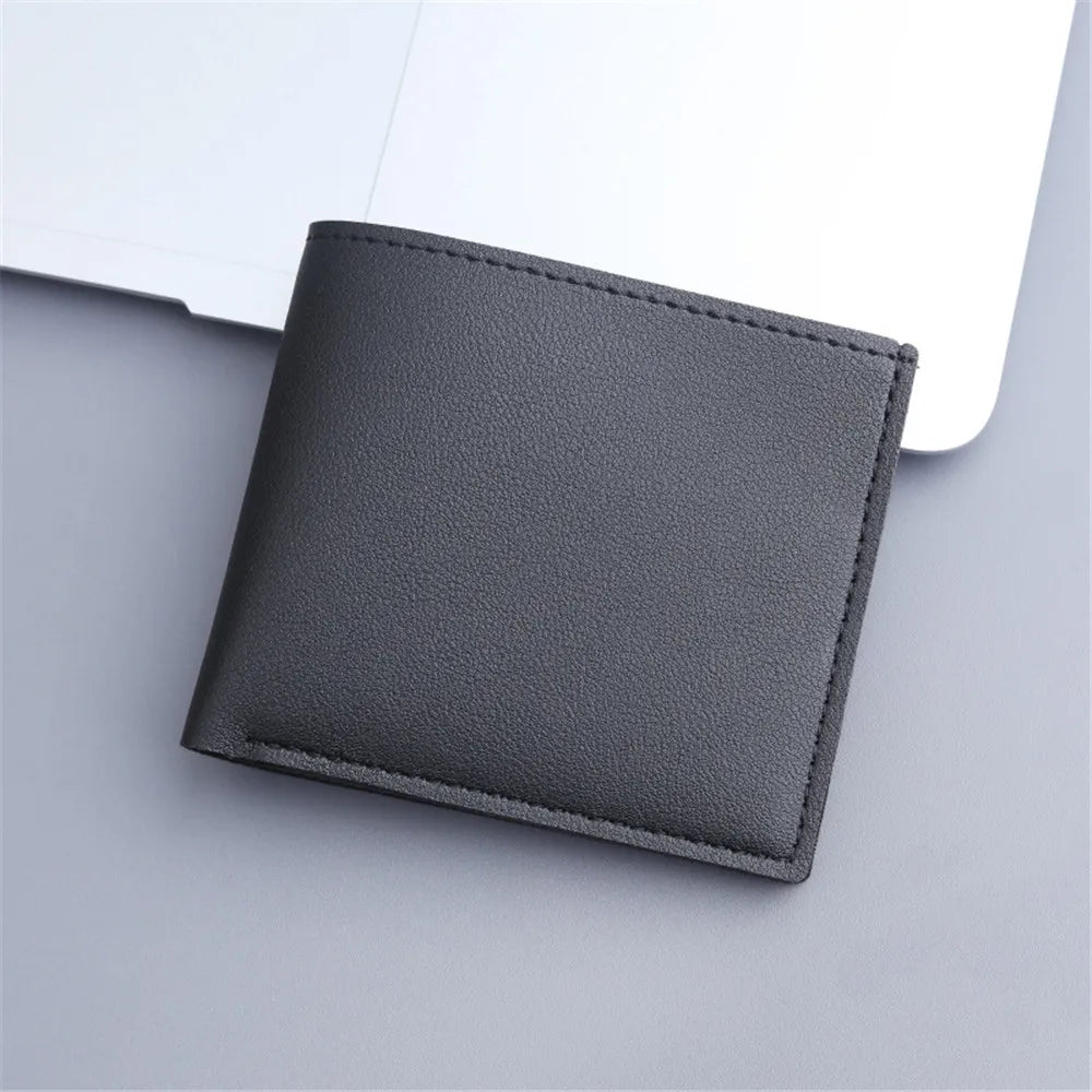 Portefeuilles Courts en Cuir PU pour Homme, Vintage, Fins, Porte-Cartes de Crédit Masculin, Noir, Petits Portefeuilles Grande Capacité Porte-Cartes Sac