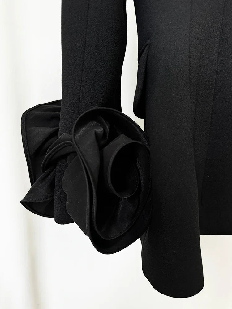 HIGH STREET Newest Fashion Designer Jacket Women's Flowers Appliques Double Breasted Blazer