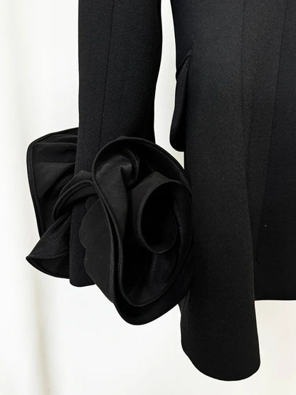HIGH STREET Newest Fashion Designer Jacket Women's Flowers Appliques Double Breasted Blazer
