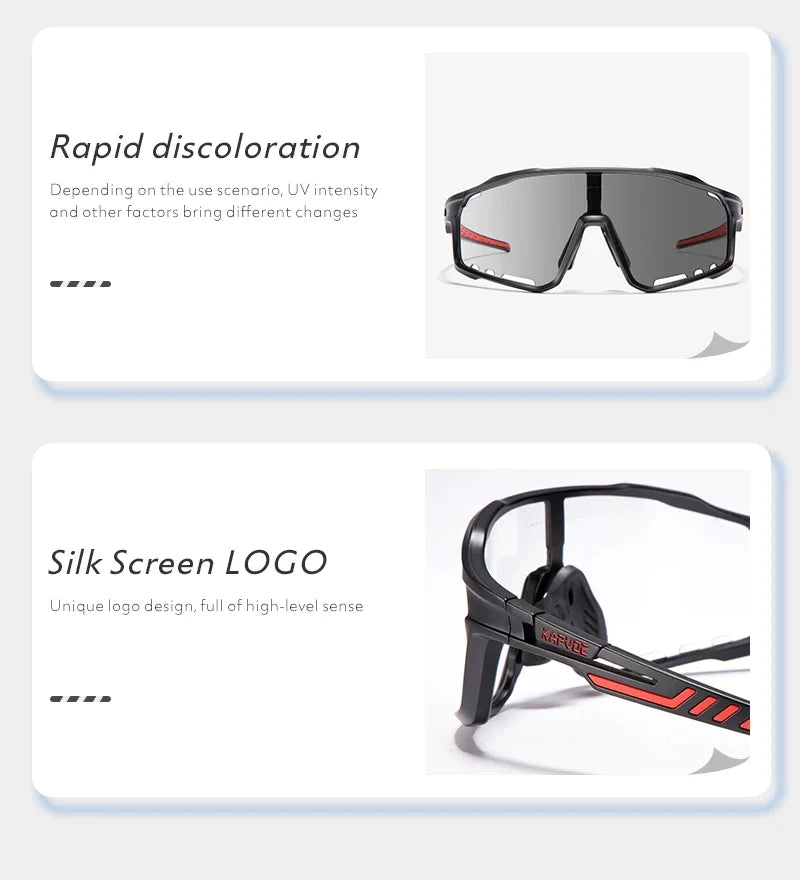 Color Photochromic Cycling Glasses MTB Sunglasses for Men Women Sport Speed Mountain Bike Bicycle Cycl Eyewear Goggle