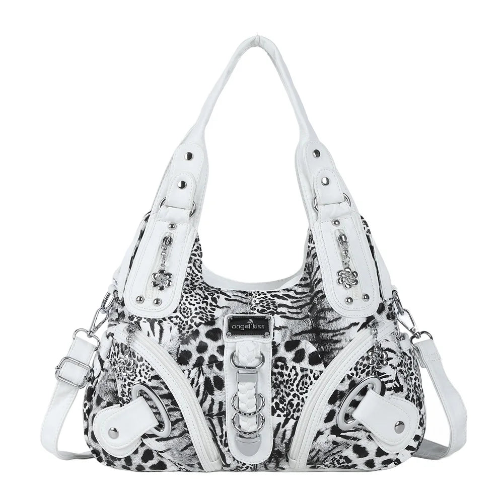 Women Handbags Fashion Leopard Shoulder Bag Large Tote Top-handle Shopping Pack Multifunctional Satchel Lady Hobos  Big Purse