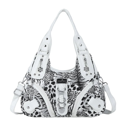 Women Handbags Fashion Leopard Shoulder Bag Large Tote Top-handle Shopping Pack Multifunctional Satchel Lady Hobos  Big Purse