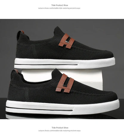 New Fashion Men Casual Shoes Lightweight Breathable Outdoor Walking Sports Shoes Driving Shoes Men Flat Canvas Shoes Large Size