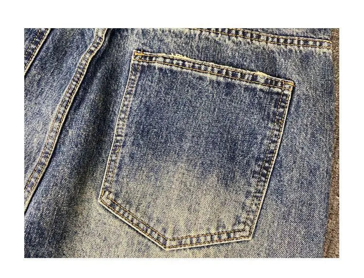 Autumn American Casual Ruffian Handsome Washed Retro Tooling Jeans Men's Straight Loose High Street Tapered Pants Tide