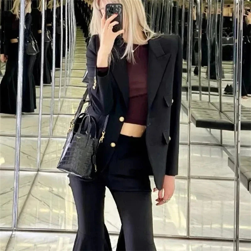 Women's Blazer Jacket 2025 Spring Autumn Temperament Design Sense Ladies Suit Coat Retro Versatile Advanced Lady Outerwear