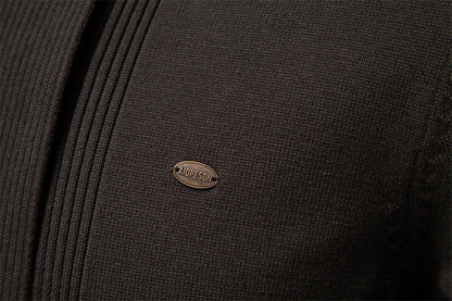 2023 New Winter Cotton Cardigan for Men Quality Mens Sweater Fashion Turn Down Collar Knitted Sweaters for Men
