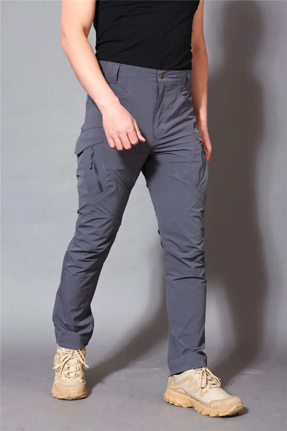 Outdoor Multi Pockets Cargo Pants Men Breathable Quick Dry Pants High Elastical Casual Spring Summer Loose Tactical Trousers Men