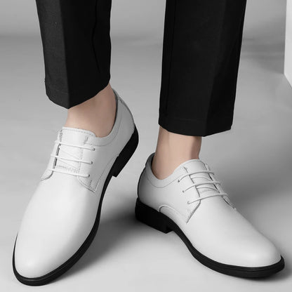 2024 Man Cow Leather Shoes Rubber Sole Casual Men's Shoes Formal Office Business Dress Genuine Leather Oxfords Wedding Shoes