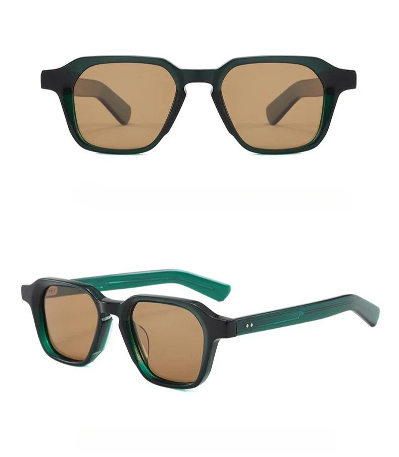 Fashion New Square Polarized Men Sunglasses High-end Acetate Women Outdoor Driving UV400 Sun Glasses Support Prescription Lenses