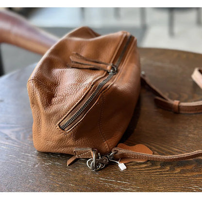 2026 New Leisure Genuine Leather Lightweight Women Shoulder Crossbody Bag Retro Soft Cowhide Versatile Bag