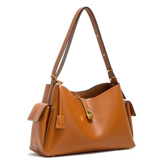 Women's Handbag 2026 Spring/Summer New Coffee Motorcycle Bag Large Capacity Women's Fashion Tote Bag