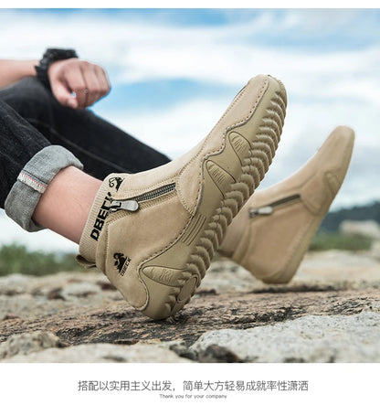 DBECK Men Sneakers Casual Shoes Male High Top Sneakers Winter Warm Designer Fashion Loafers Lace Up Shoes Men Ankle Boots