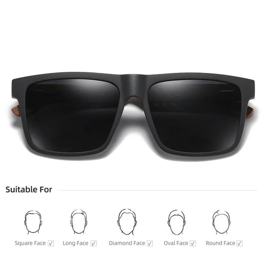 New Arrivals Black Wooden Polarized Sunglasses for Men Bamboo Sunglasses Red UV400 Lenses Fashion Driving Shades S5565