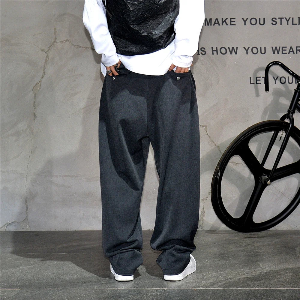Japanese Vintage Casual Baggy Pants Mens Clothing High Quality Trend Straight Pants Fashion Loose Trousers Streetwear Pants Male