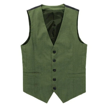 Men Vest Gray V Neck Single Button Solid Waistcoat For Wedding Birthday Banquet Party Business Work Daily Men Suit Vest ﻿