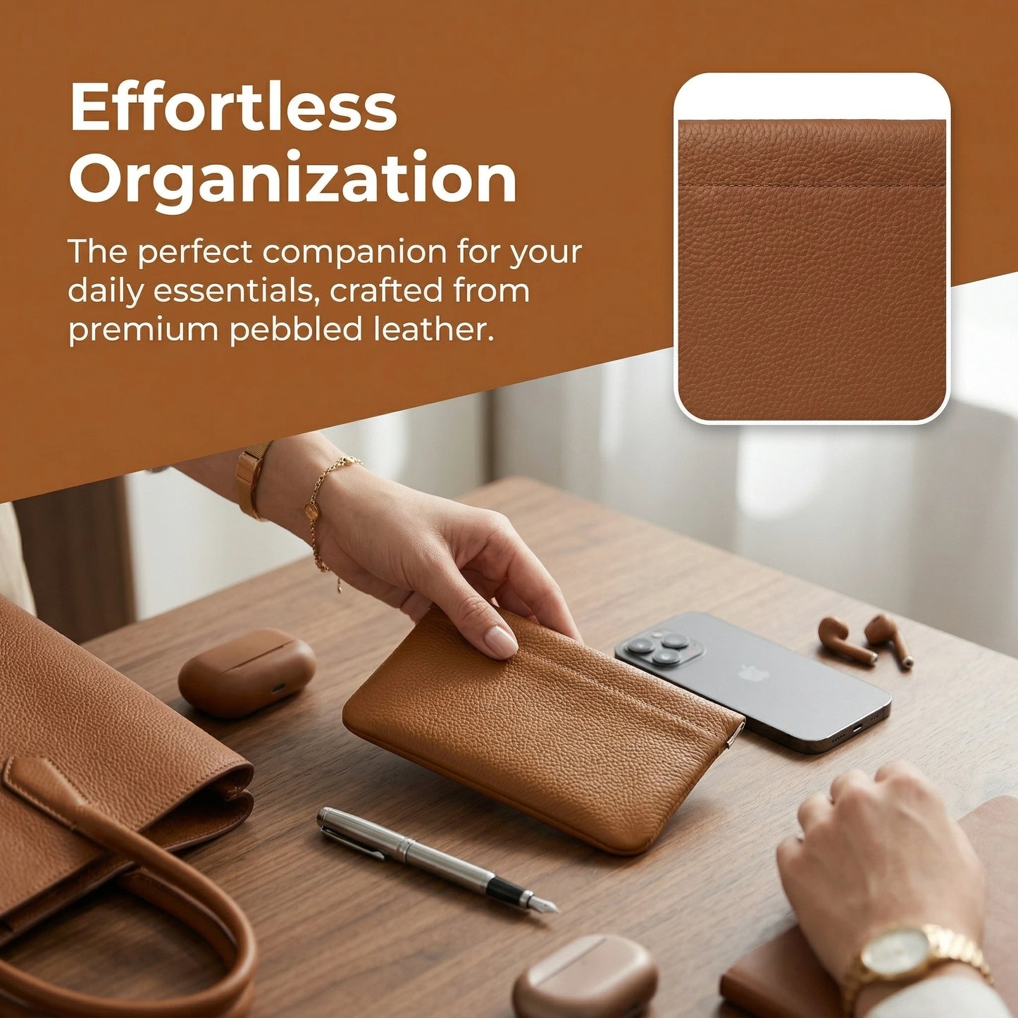Black/Brown PU Leather Self-Closing Coin Purse No Zipper Mini Pouch Multifunctional Storage Bag for Coin Key Earbud Men Women