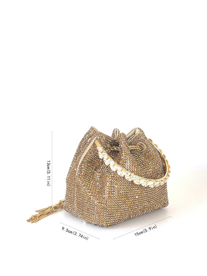 Dinner bag Handle Shining Rhinestones Evening clutch Bag Sparkling, Elegant, Exquisite Dinner Party Handbag party wedding Bag