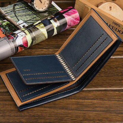 Men's Slim Business Wallet Rfid Blocking Compact Front Pocket 6+ Card Slots PU Leather
