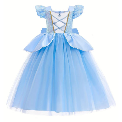 Kids Princess Costume Children Elsa Anna Halloween Dress Girl Cinderella Snow White Dress Rapunzel Mermaid Pageant Disguise