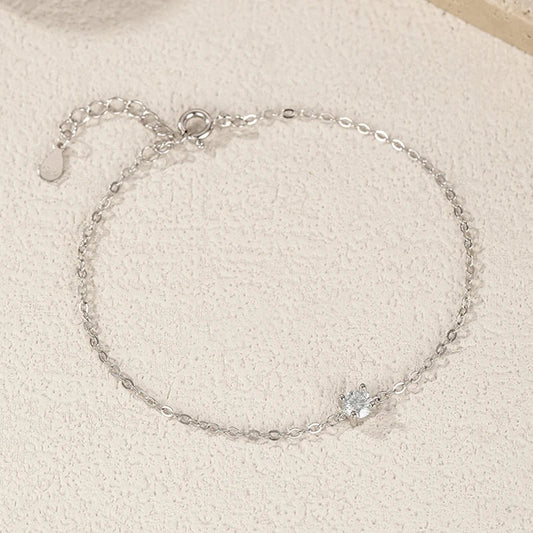 Bracelets en moissanite tendance de 0,1 à 0,5 carat pour femmes Élégante chaîne réglable en diamant de laboratoire Bijoux de mariage en argent sterling 925