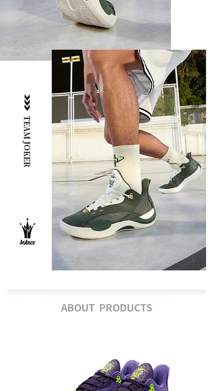 Team Joker Men Basketball Shoes Combat Rebound Anti-slip Wear-resistant CQT-QU!K Stable High-top Sneakers 572511105