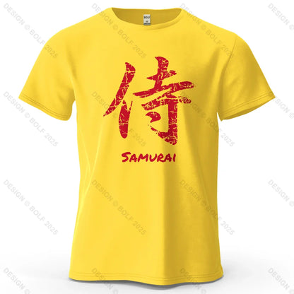 Samurai Character Printed Men's T-Shirt 100% Cotton Oversized Classic Asian Aesthetics Graphic Tees for Women Tees Streetwear