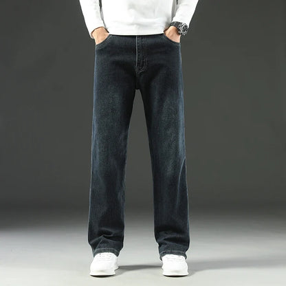 2026 New Y2K  Autumn and Winter Baggy  Jeans Men's  Loose Straight Wide-leg Business Trousers Mens Clothing