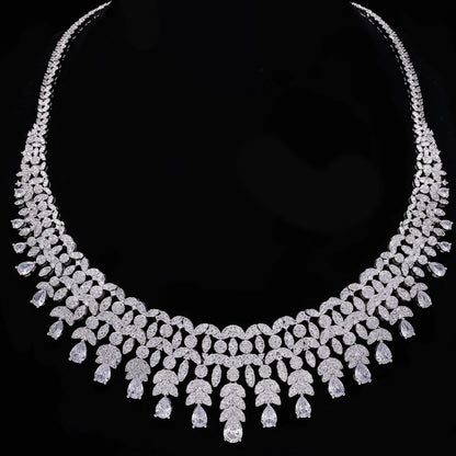 2024 New 4-piece Bride Zirconia Full Set Women's Party Jewelry Set Dubai Nigeria Crystal Wedding Jewelry Set