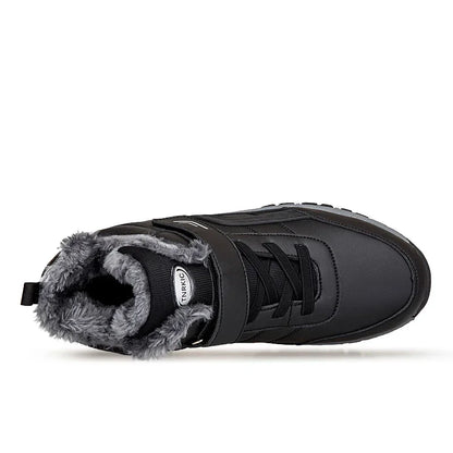 Winter Boots for Men New Waterproof PU Leather Warm Snow Ankle Boots Outdoor Warm plush Non-slip Work High-top Casual Shoes
