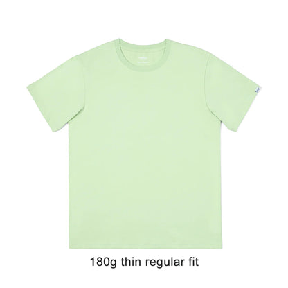 2026 Summer New 180gsm 100% Cotton White Solid T Shirt Men Causal O-neck Basic T-shirt Women High Quality Tops