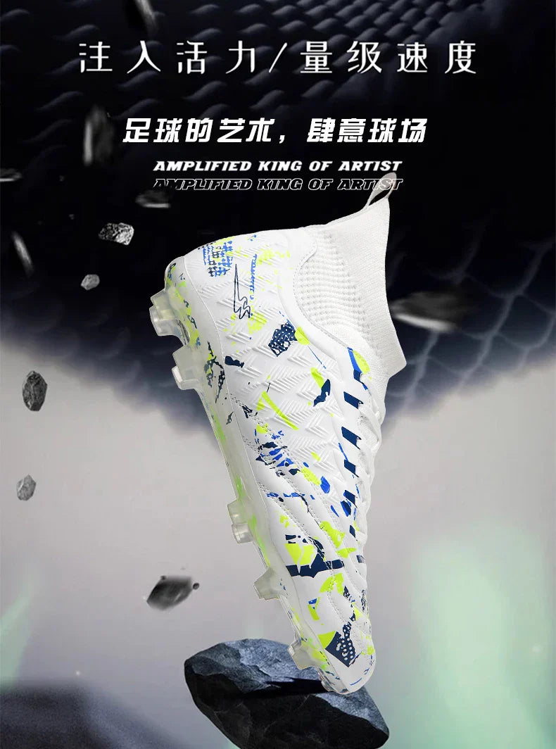 Double Star 2026 New High-Top Soccer Shoes, AG Long Studs, for Teens, Primary School Students, Adults & Kids, Professional Match