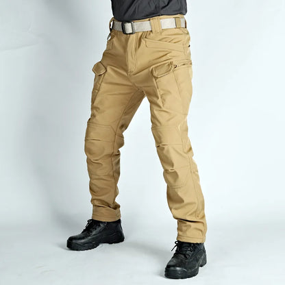 2024 City Cargo Pants Men Winter Tactical Fleece Sharkskin Warm Trousers Outdoor Waterproof Multi-Pocket Climbing Trekking Pants