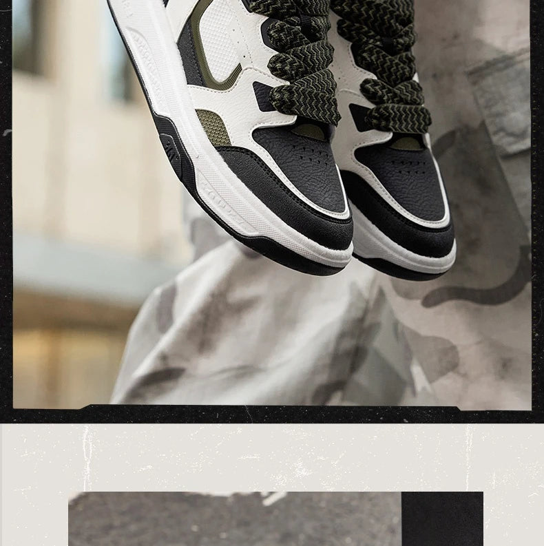 Men Board Shoes Synthetic Leather Upper Comfort Chunky Anti-slip Durable Commuter Sneakers Male 672616614