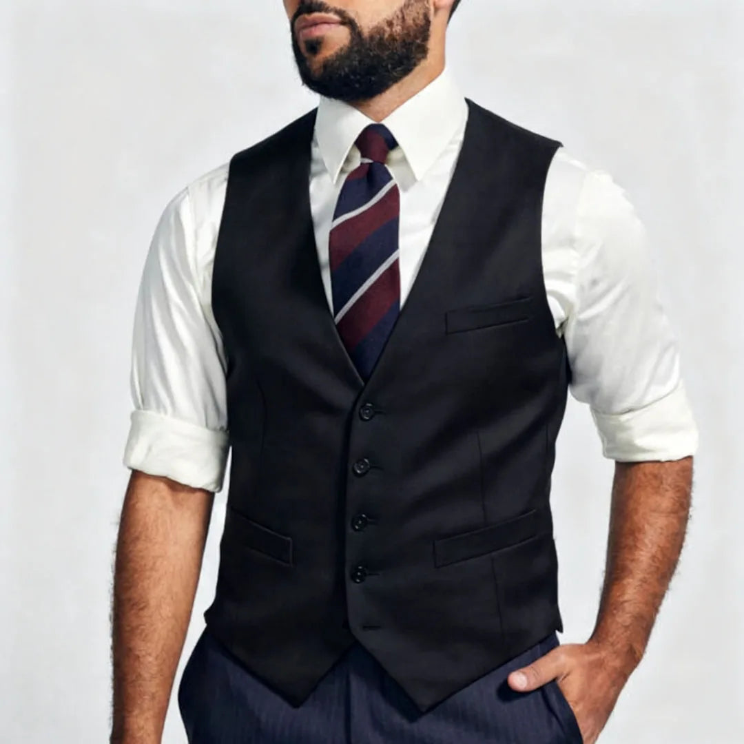 Men Vest Dark Gray Single Breasted V Neck Solid Waistcoat For Wedding Banquet Business Work Office Casual Daily Men Suit Vest