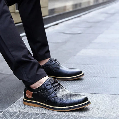 Men Oxfords Genuine Leather Dress Shoes Brogue Lace Up Italian Mens Casual Shoes Luxury Brand Moccasins Loafers Plus Size 38-48