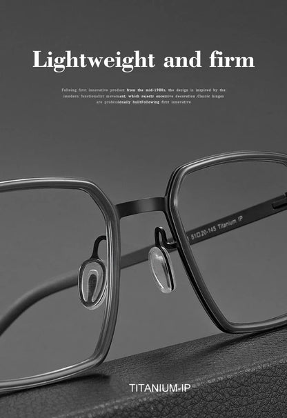 Simple Geometric Polygon Fashion Pure Titanium Vintage Design Blue Light Protection Glasses Customizable Prescription 2715